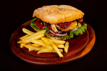 Homemade burher with potato