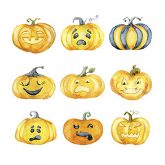 Set of Halloween pumpkins.