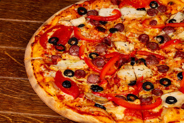 Pizza with sausages