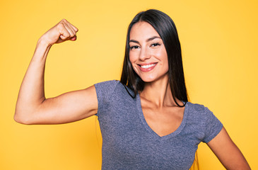 Sport, healthy lifestyle, gym, good body condition, women health, fitness concepts. Close up...