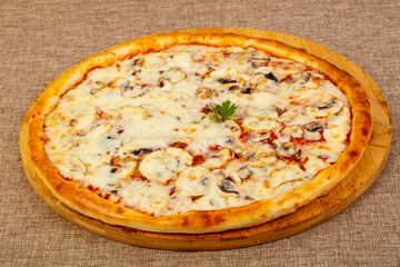 Pizza with mushrooms