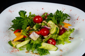 Vegetables salad with herbs