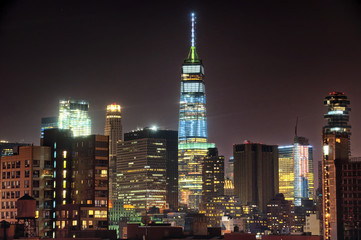 Fototapeta na wymiar New York City Generic Architecture night view
