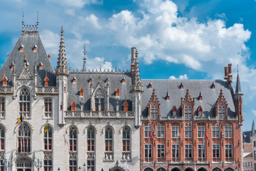 Fototapeta premium Bruges in Belgium, beautiful typical facade in the center 