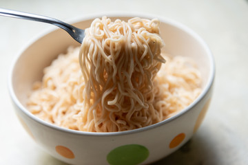 Instant noodle in Ceramic bowl