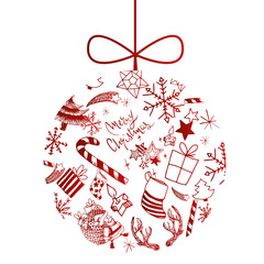 Christmas doodles ball