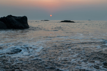 Fototapeta na wymiar Sunset view of Goa beach