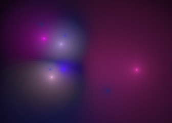 Abstrct Digital Artwork. Blurred Background. Lights in the fog. Technologies of fractal graphics.