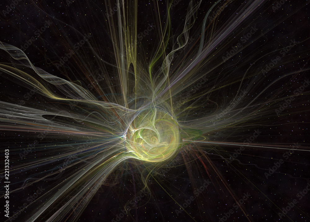 Poster abstrct digital artwork. the theme of the cosmos and the universe. supernova explosion with plasma f