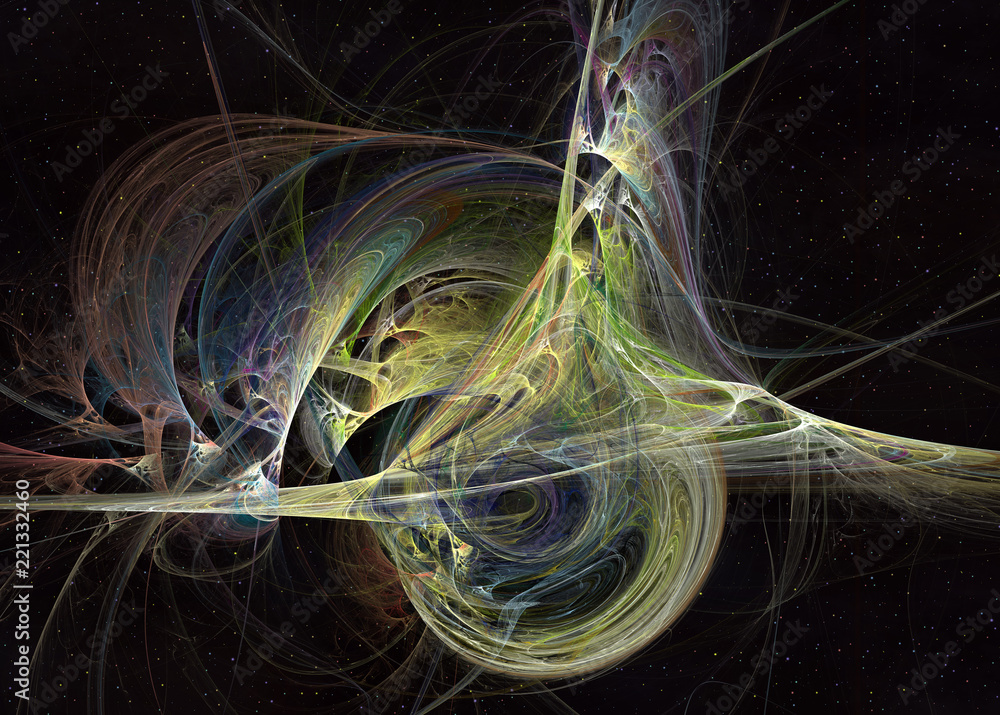 Aufkleber abstrct digital artwork. the theme of the cosmos and the universe. supernova explosion with plasma f