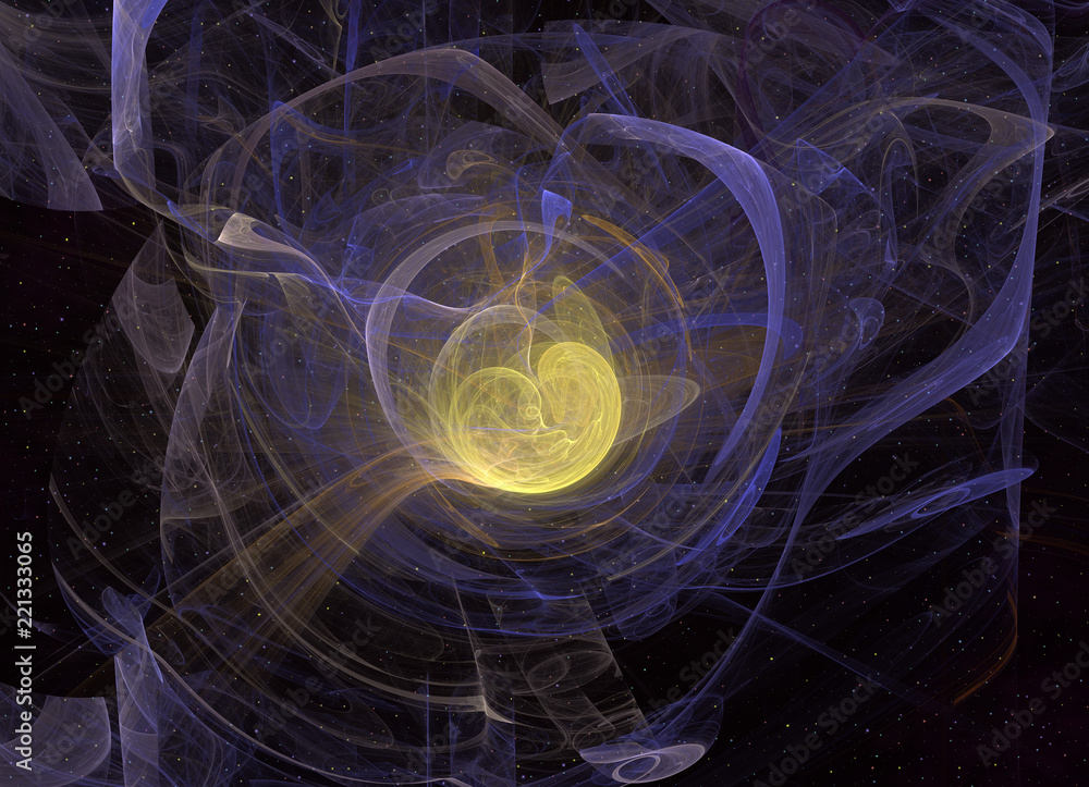 Poster abstrct digital artwork. the theme of the cosmos and the universe. the origin of life in interstella