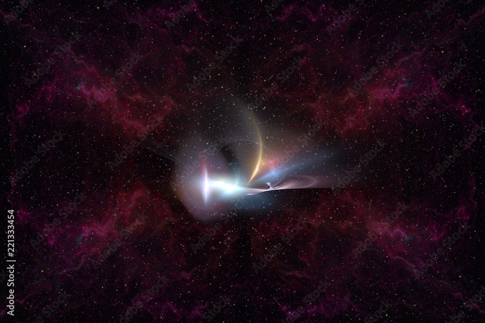 Poster abstrct digital artwork. beautiful unknown galaxy in the depths of space against the background of s
