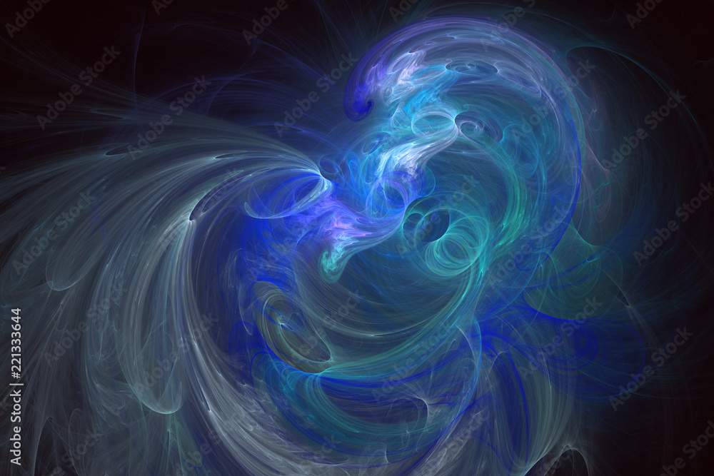Poster abstrct digital artwork. the theme of the cosmos and the universe. the origin of life in interstella