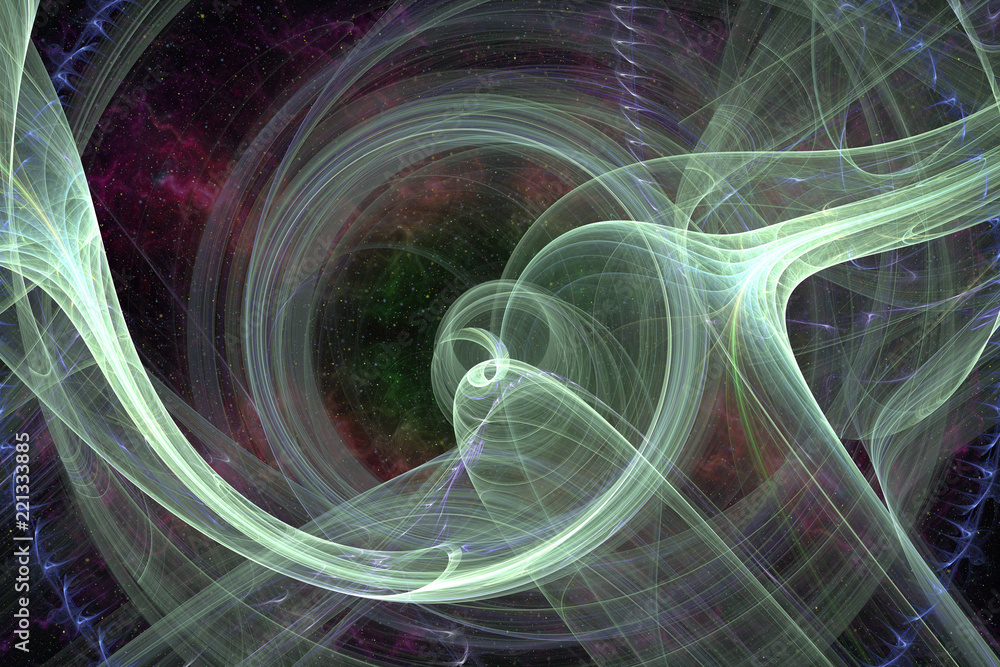 Poster abstrct digital artwork. the theme of the cosmos and the universe. clouds and nebulae of plasma agai
