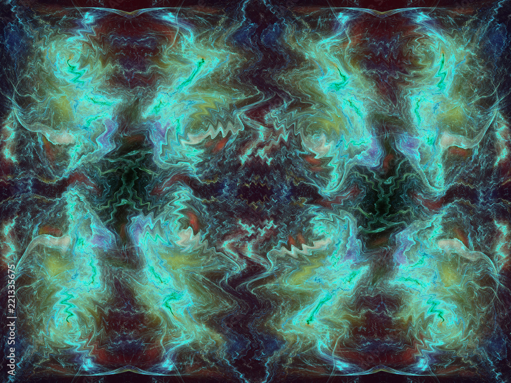 Poster abstrct background. the theme of the cosmos and the universe. symmetrical pattern. digital art. tech