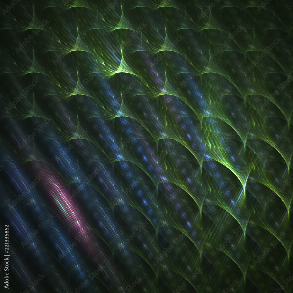 Poster abstrct background. beautiful metallic wavy pattern. digital art. technologies of fractal graphics.