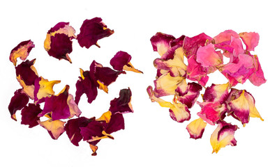 Dried rose petals. Flower tea