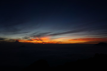 Colorful sunset on Mount Suming