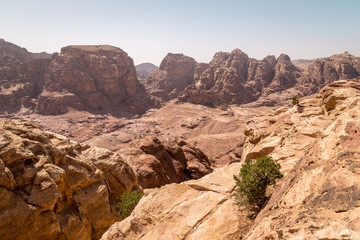 Mountain canyon near siq al-barid in Jordan