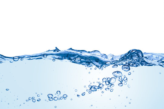 splashing water with underwater bubbles