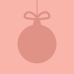 pink christmas bauble icon- vector illustration
