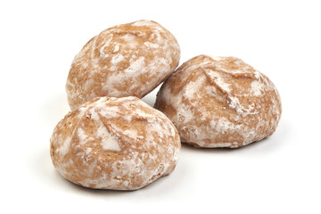 Gingerbread classic cookies, isolated on white backgraund.