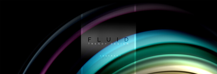Fluid colors abstract background colorful poster, twisted liquid design on black, colorful marble or plastic wave texture backdrop, multicolored template for business or technology presentation or web