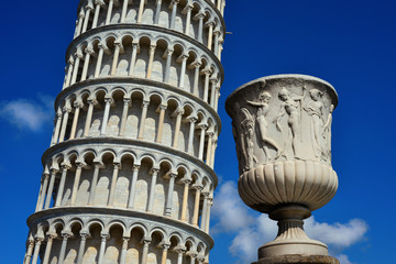 The Leaning Tower of Pisa, a wonderful medieval monument, one of the most famous landmark in Italy,...