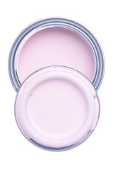 Paint can directly above isolated on white background