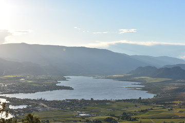 landscape with lake and mountains