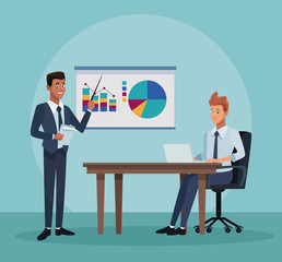 Fototapeta premium Business coworkers cartoons