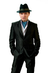 A young man in a hat