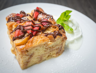 dessert with whipped cream