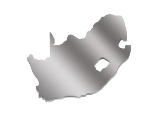 3 d map of South Africa with a metal gradient