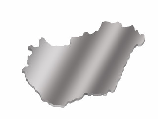 3 d map of Hungary with a metal gradient