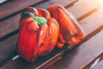 Juicy ripe red pepper - healthy food