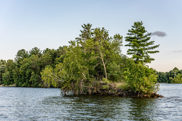 Small Tree Filled Island on Clamshell Lake in Central Minnesota