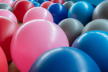 Fototapeta na wymiar Colorful exercise balls