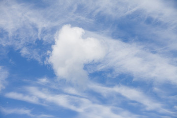 White fluffy clouds in the blue sky