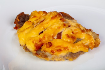 Roasted pork with cheese