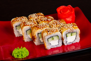 Japanese roll with eel
