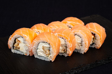 Japanese roll with salmon