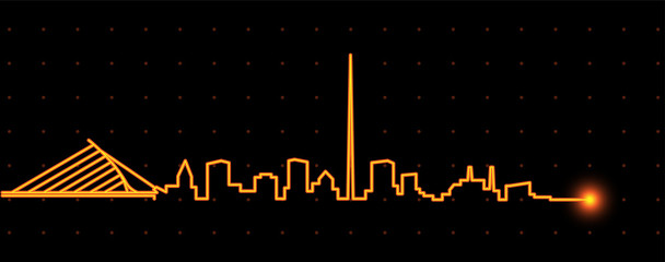 Obraz premium Dublin Light Streak Skyline