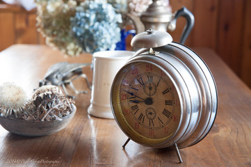 Old clock on the table