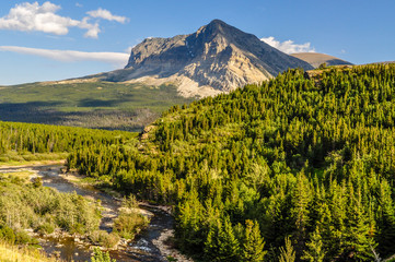A Spiking Mountain Peak in Montana's Glacier National Park