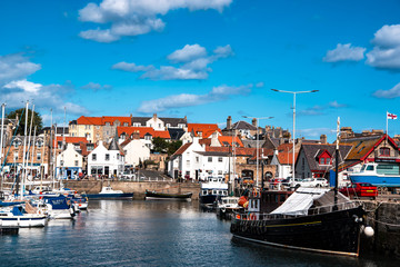 View of the harbor. Anstruther village, Fife.