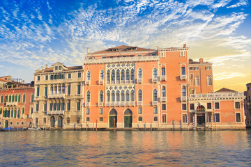 Beautiful views of the Grand Canal in Venice, Italy
