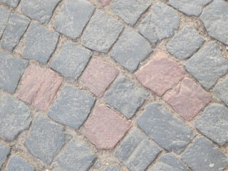 Stone pavement of two colors, backgroun