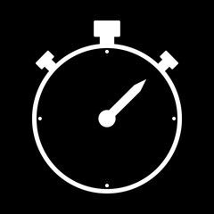 Stopwatch icon on black.