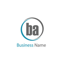 Initial Letter BA Logo Template Design